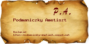 Podmaniczky Ametiszt névjegykártya